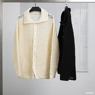 Áo khoác họa tiết lưới 2 màu Selected Minos Cardigan