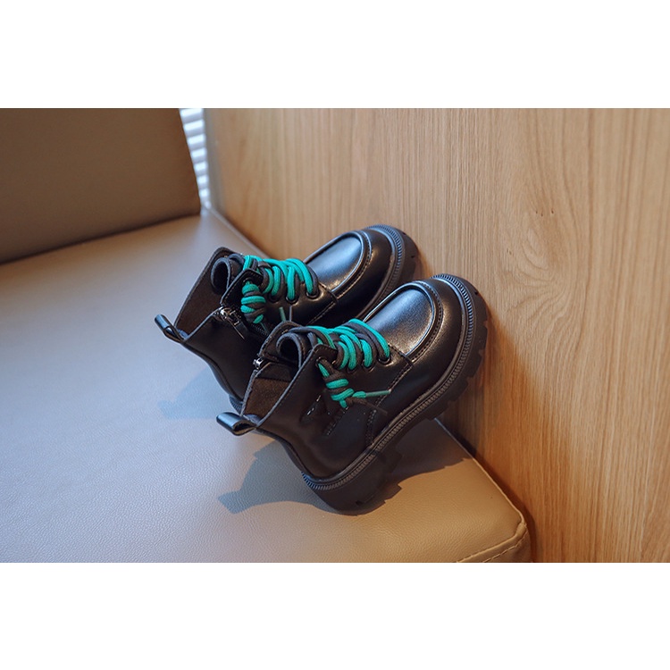 Giày Bốt Da PU Cổ Cao Đến Mắt Cá Chân Thời Trang Xuân Thu 2022 Cho Bé Trai Và Bé Gái