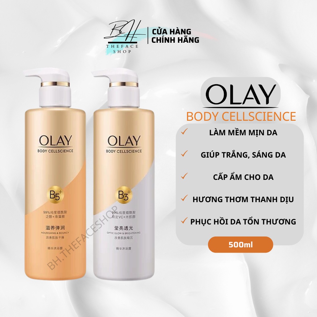 Sữa tắm Olay Vitamin B3 và Vitamin C Dưỡng Trắng Da & Cấp Ẩm 500ml