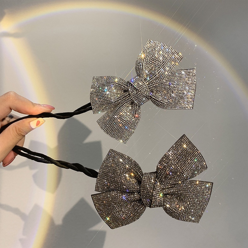 Kẹp Tóc Hình Nơ Đính Đá Lấp Lánh Phong Cách Hàn Quốc Mới Cho Nữ