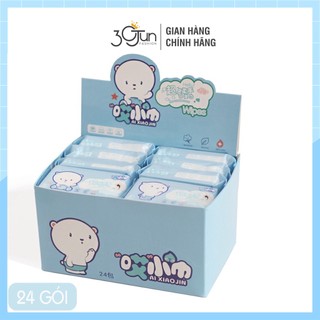 COMBO 24 gói khăn giấy ướt mini cho em bé lau mặt gói nhỏ bỏ túi tiện lợi 1 gói 8 miếng 30 JUN