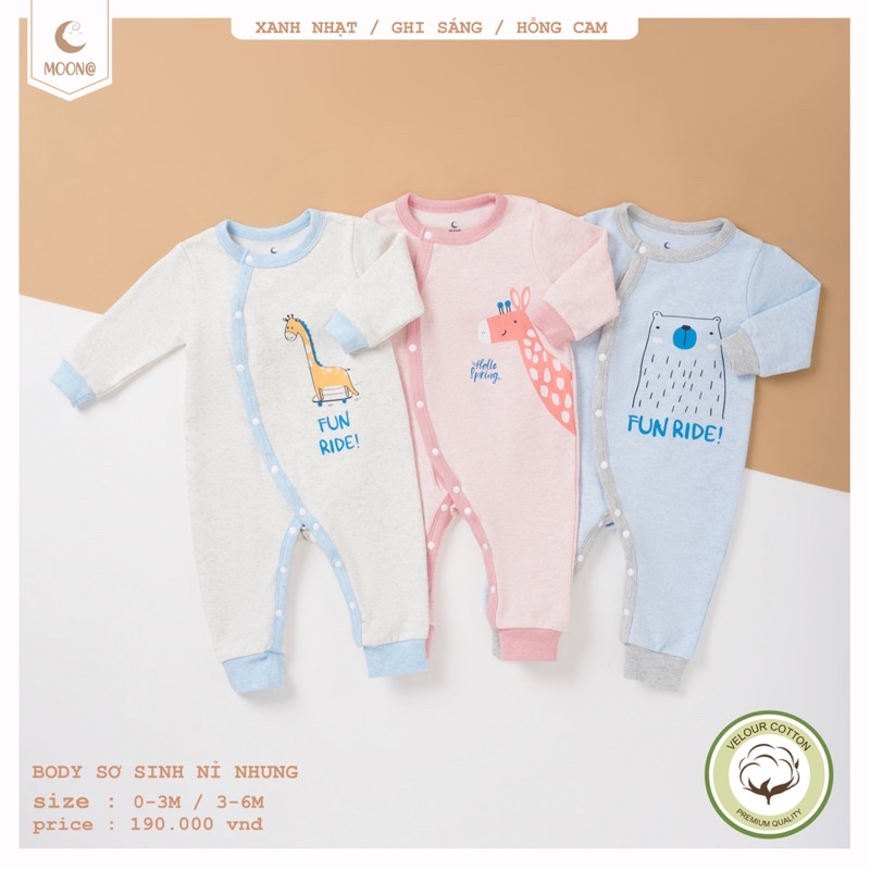 Body nỉ nhung Moon siêu xinh cho bé 3-9kg
