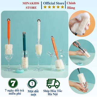 Cây cọ rửa cốc chén bọt biển có tay cầm tiện lợi , dụng cụ cọ rửa bình , ly cốc chén