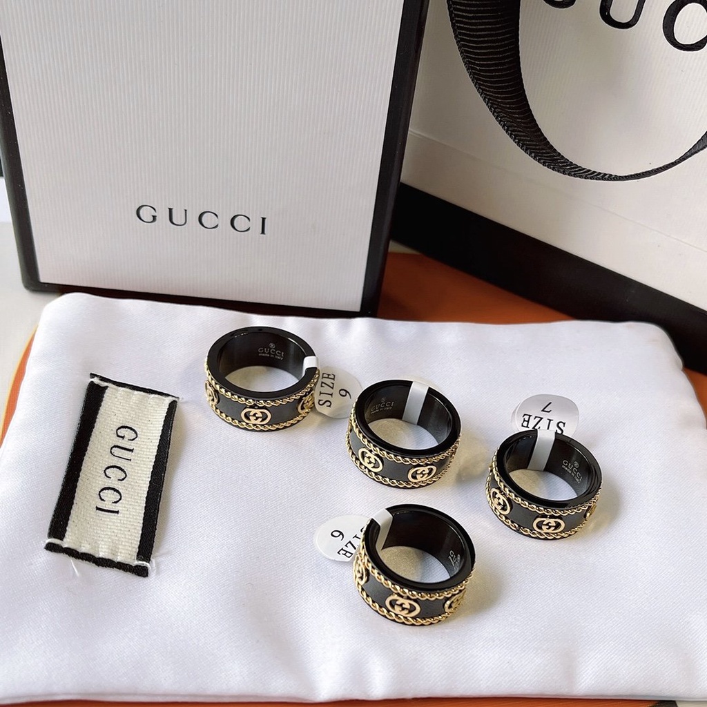 Nhẫn Thép Titan Trang Sức Thời Trang Gucci Cho Nam Và Nữ Senior Quý Phái Trang Trí Văn Phòng Chống Nước Và Rỉ Sét