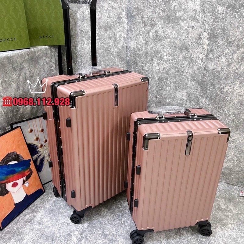 VALI KÉO DU LỊCH Bo Góc Có Khuy Móc Treo Đồ, Nhựa ABS/PC Cao Cấp Chống Va Đập Trầy Xước