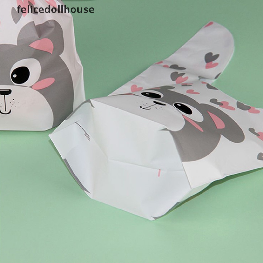Set 50 Túi Đựng Bánh Kẹo Hình Tai Thỏ Dễ Thương