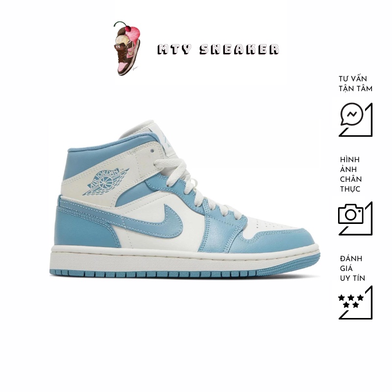 Giày Sneaker NIKE JD 1 Mid ‘University Blue’ S'Cấp , Full box, bill + phụ kiện đi kèm