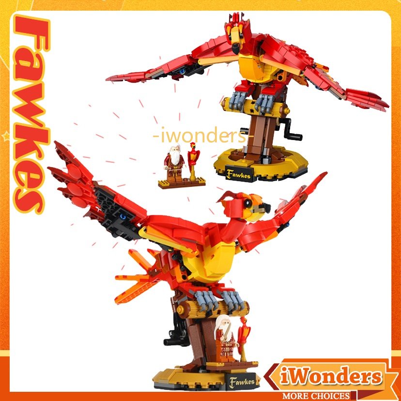 Fawkes, Khối xây dựng Phượng hoàng của cụ Dumbledore Harry Potter Hogwarts Creative MOC/76394 Paly Đồ chơi trang trí Quà tặng Kids education toys