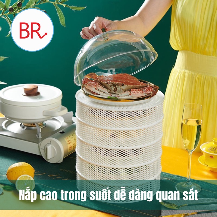 Lồng bàn 5 tầng KAMI đậy thức ăn  - Lồng bàn bảo quản thực phẩm chống bụi, chống côn trùng an toàn tiện dụng Br01695