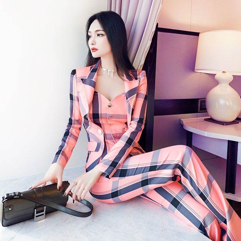 Bộ Trang Phục Hai Mảnh Họa Tiết Kẻ Sọc Thời Trang Mùa Thu 2021