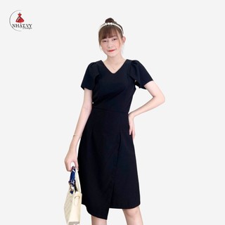 Đầm công sở Nhật Vy tay cánh tiên chiết eo dáng ôm chất kaki thun phù hợp đi chơi cafe - D1953