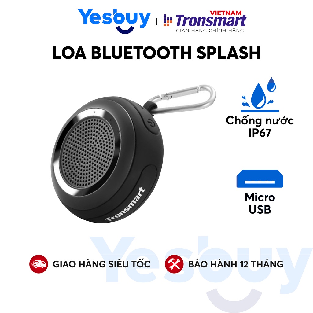Tronsmart Splash 1 Bluetooth 5.0 Tích hợp đèn LED Chống nước IPX7 Công suất 15W Công nghệ âm thanh SoundPulse TWS