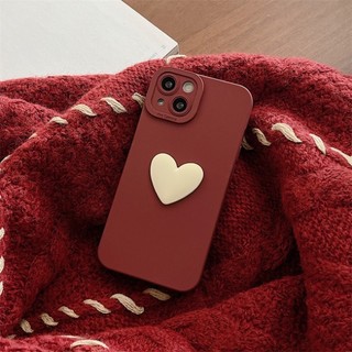 Ốp Lưng Basic Camera Nổi - Mẫu Trái Tim Đỏ Nổi