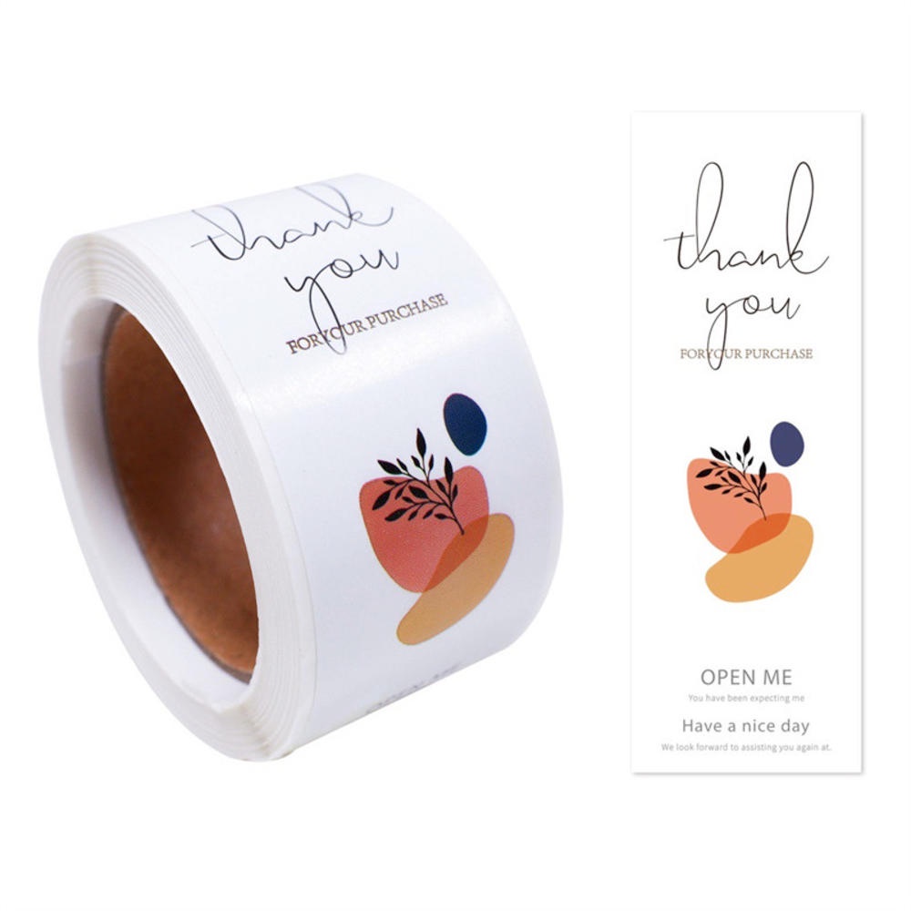 Cuộn 100 Nhãn Dán Trang Trí Sổ Tay In Chữ Thank You Độc Đáo