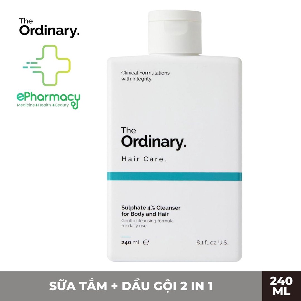 Sữa tắm gội The Ordinary Sulphate 4% Shampoo Cleanser for Body & Hair [240ml]