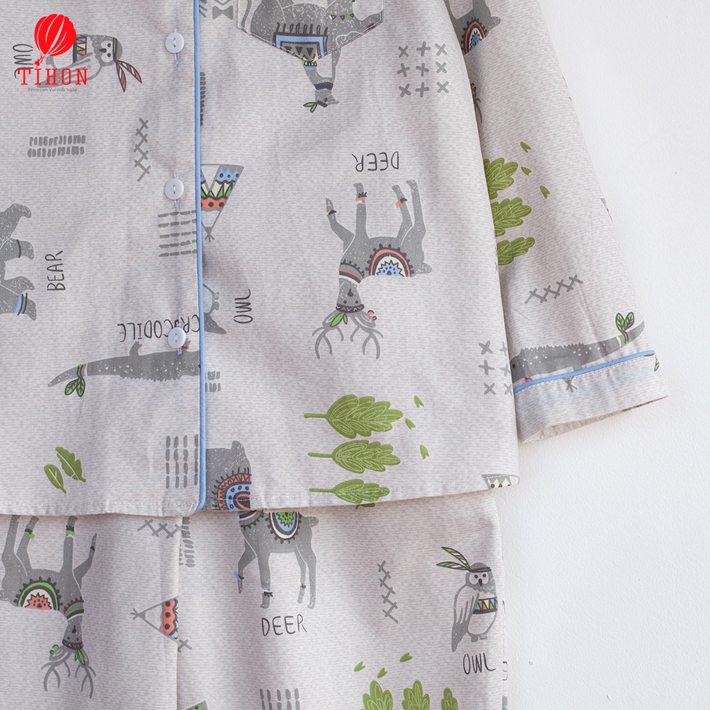 Bộ pijama cho bé trai TIHON nhiều họa tiết xinh xắn, dễ thương SET0750269