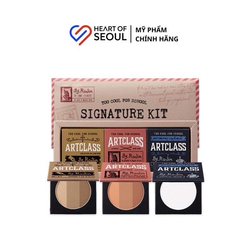 Set phấn Too Cool For School Signature Kit phấn tạo khối + má hồng + phấn phủ kiềm dầu (Bill Hàn)