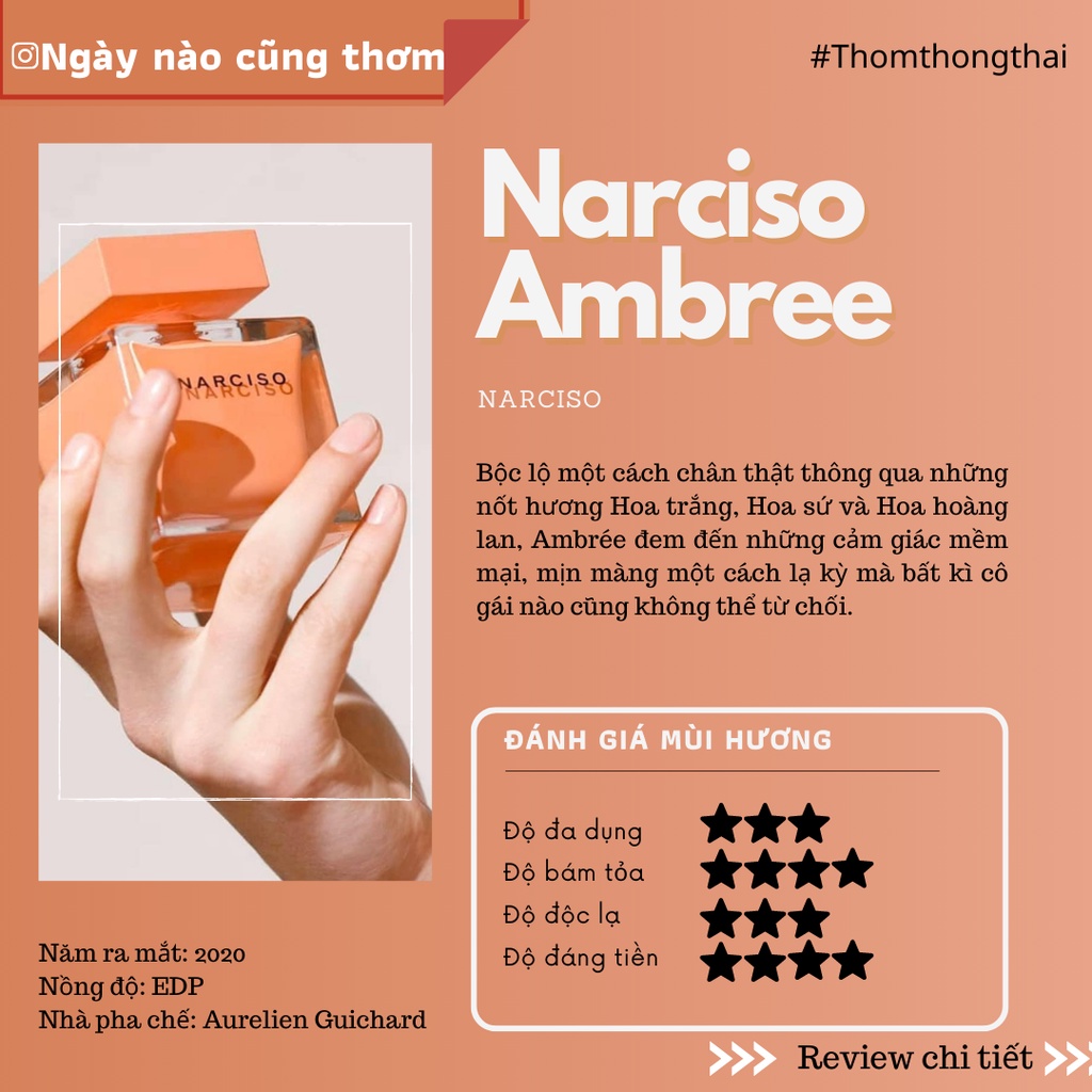Thơm một chút - Nước hoa Narciso Ambree [ Mẫu thử 10 ml ]