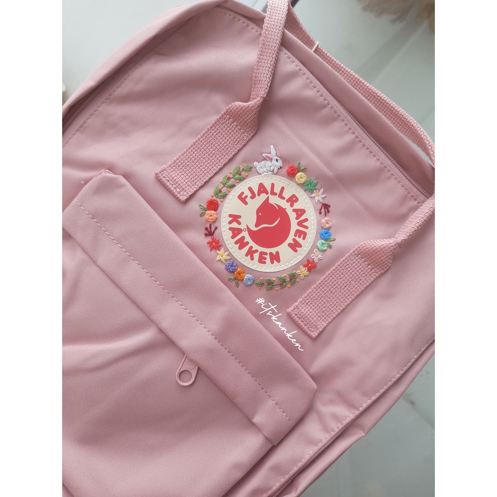 Balo Kanken Thêu Unisex Size Đi Học Đựng Lap 15.7 Inch )