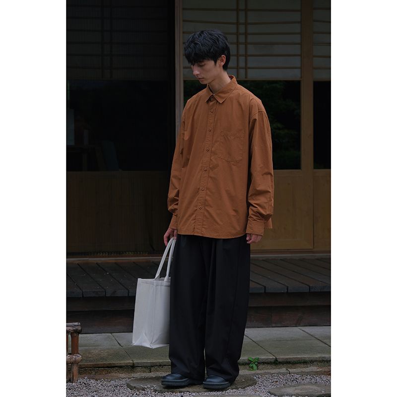 Áo Sơ Mi Tay Dài Dáng Rộng Màu Sắc Đơn Giản Phong Cách Nhật Bản Cho Nam Và Nữ
