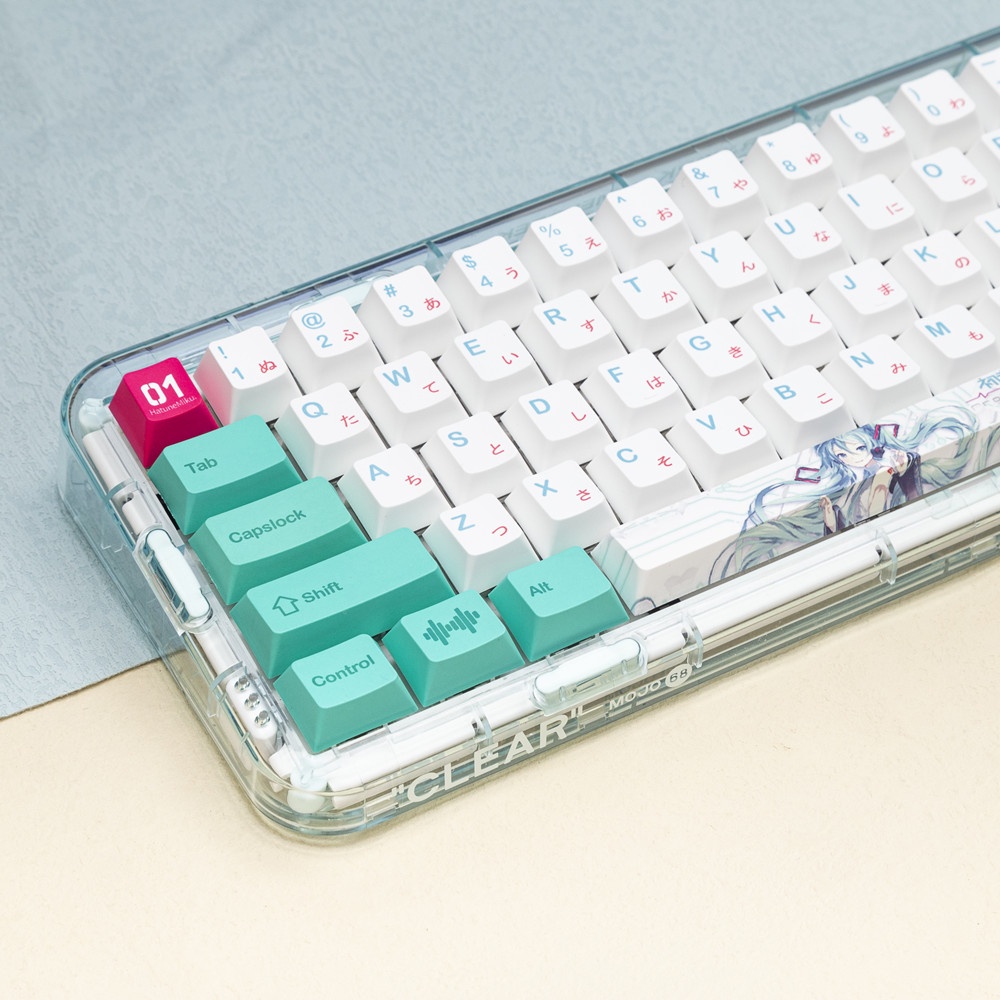 141 Phím Hatsune Miku Keycap Cherry Profile Anime PBT Dye Sub Bàn phím cơ học Keycap Set
