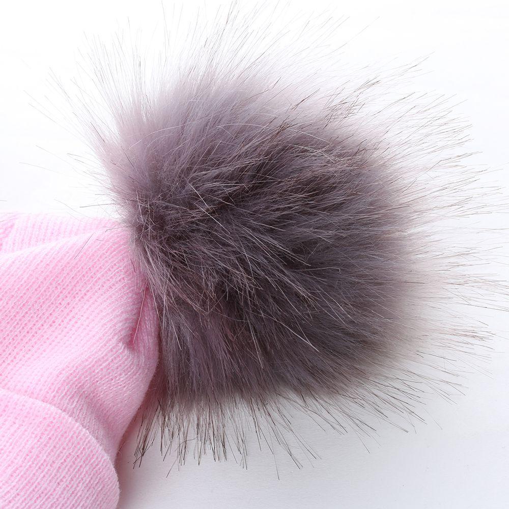 Bộ 2 Mũ Len Beanie Đính Quả Bông Cho Bé