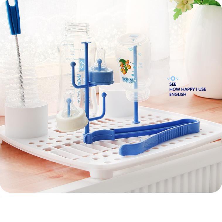 Giá Úp Bình Sữa Có Nắp Đậy, có que cắm cố khay thoát nước - Thingkids