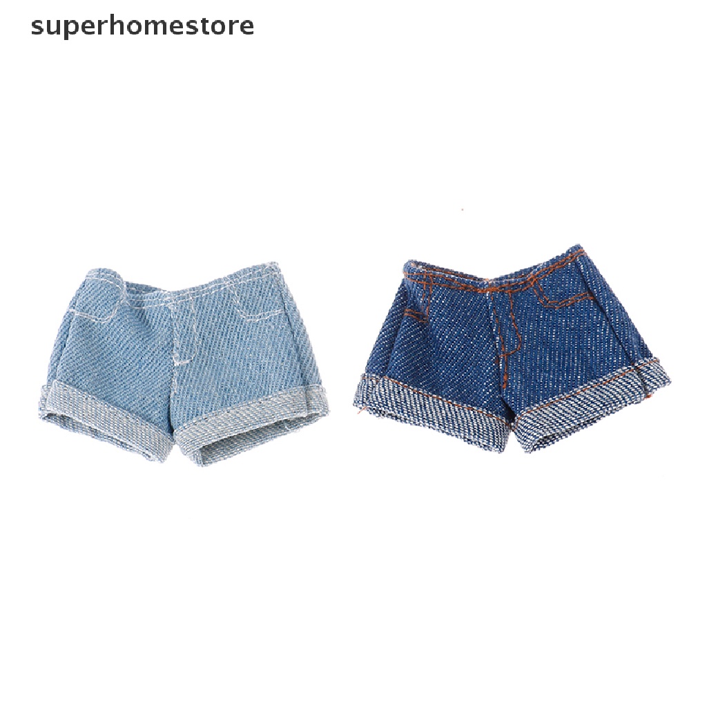 1 Đầm Ngắn denim Tay Phồng Thời Trang Cho Búp Bê 29CM