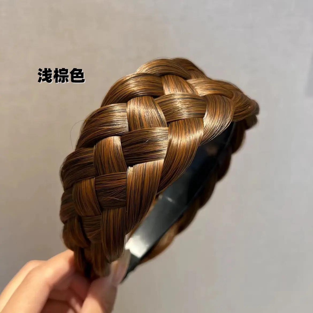 Băng Đô Tóc Giả Thắt Bím Thủ Công Dày Dặn Phong Cách Mới