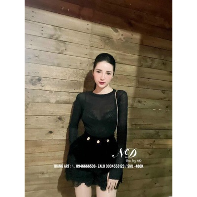 Quần sooc nhung ren cúc hoa xinh