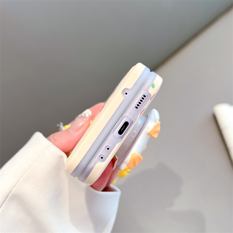 Ốp Điện Thoại Chống Sốc Có Giá Đỡ Hình Vịt Cho Samsung Galaxy Z Flip 3 Z Flip 4