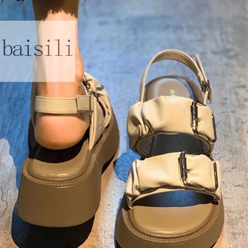 SANDAL NỮ  BAISILI - GIÀY ĐI HỌC THỜI TRANG ĐẾ ĐỘN - SANDAL ĐẾ XUỒNG PHONG CÁCH BS220803
