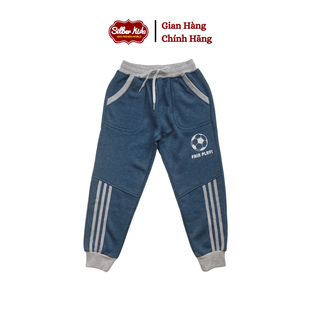 Quần Nỉ BÔNG Bé Trai 25-48kg Phối 3 Sọc In Bóng SILBER KIDS