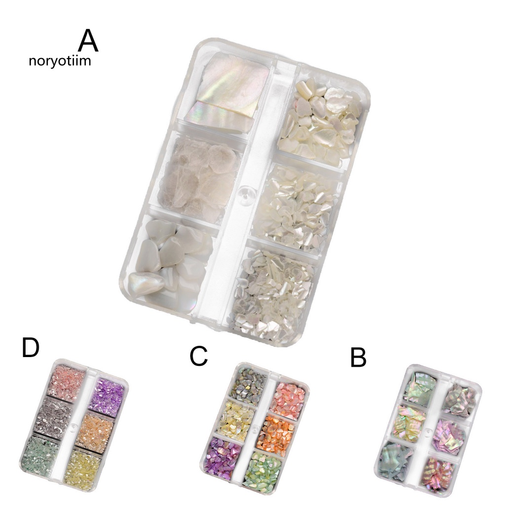 NOR| 1Box Nail Ornament High-bright Fine Shells Manicure Ornament Exquisite
