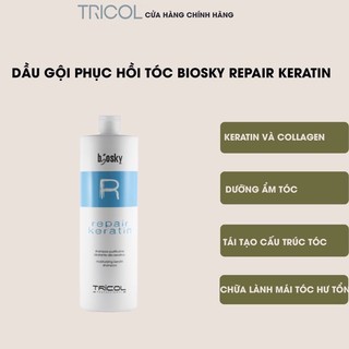 Dầu gội dưỡng ẩm và phục hồi cấu trúc tóc Tricol Biosky Repair Keratin Shampoo 1000ml
