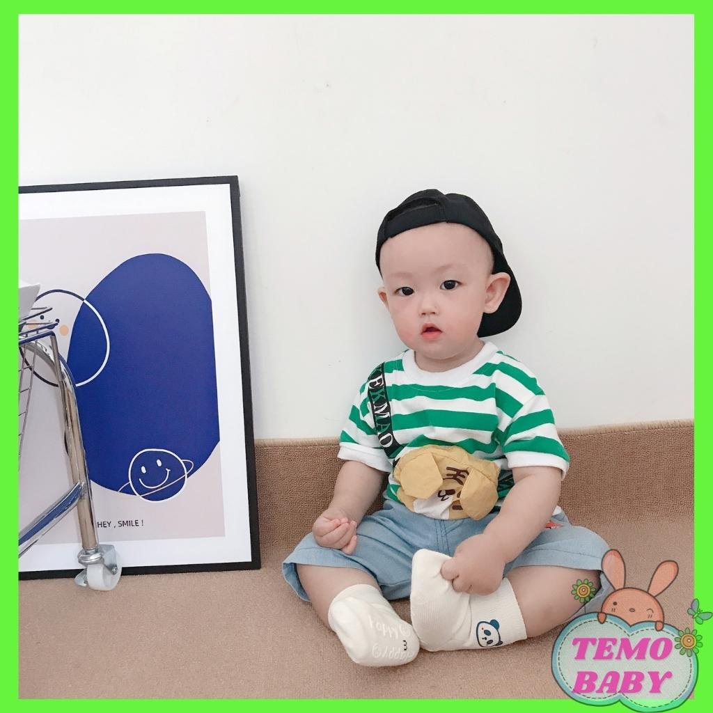 Tất vớ cao cổ màu trắng in hình thú dễ thương cho bé T30 Temo Baby