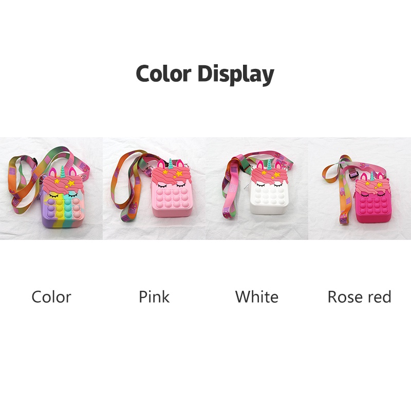 Túi Đeo Chéo Hình Kỳ Lân Nhiều Màu Dễ Thương Cho Bé Gái