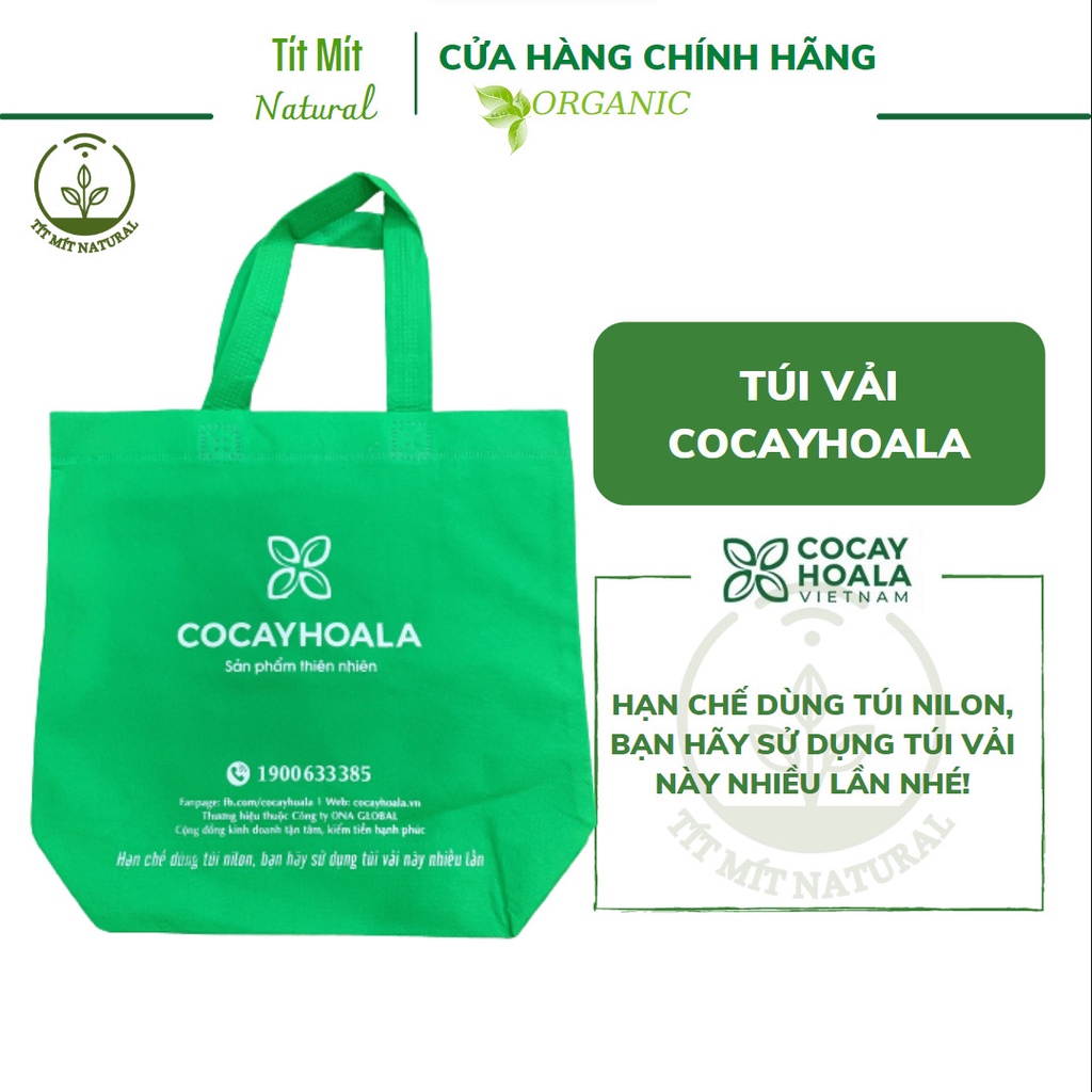 Túi vải không dệt đa năng Cocayhoala màu xanh lá cây tái sử dụng, thân thiên với môi trường