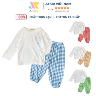 Bộ dài tay quần alibaba kẻ sọc Minkymom chất thun lạnh cao cấp siêu mềm mại cho bé trai bé gái