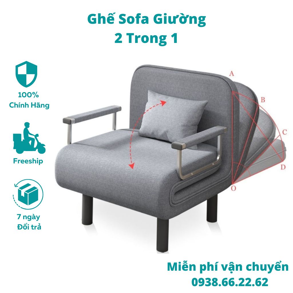 Ghế Sofa Giường Thông Minh Hapo Di Động, Sofa Giường Lười 2 Trong 1 HP66 Gấp Gọn Siêu Tiện Lợi (Freeship- tối đa 200k)