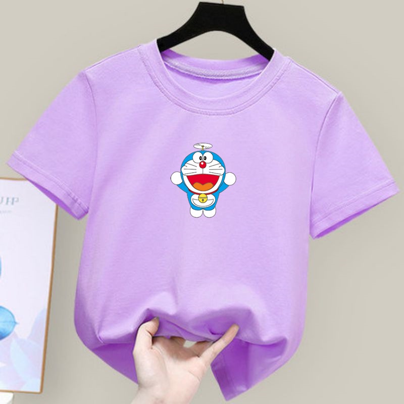 Áo Thun Lụa In Hoạt Hình Phong Cách Hàn Quốc Dành Cho Bé Gái Tuổi Teen