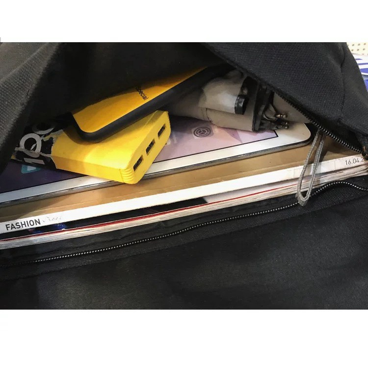 Túi đeo chéo bằng vải canvas dày dặn thân thiện môi trường cỡ lớn thời trang phong cách Retro HKM62