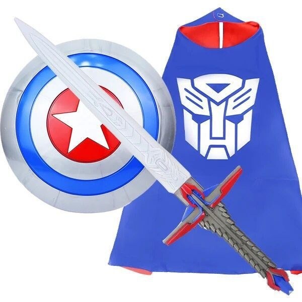 Đồ chơi Kjếm laser ánh sáng và mặt nạ phát sáng hóa trang siêu robot biến hình nhân nhân vật Optimus transformer