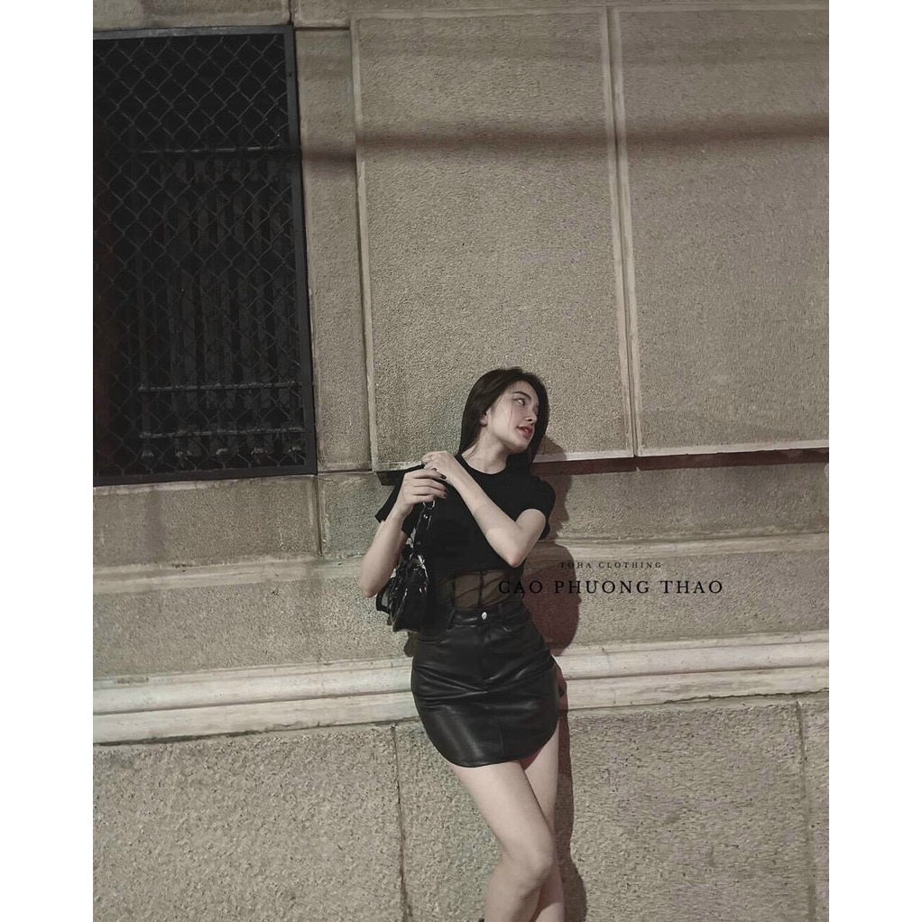 Set Bộ Áo Dài Tay Chân Váy Da Đẹp Cho Cô Nàng Cá Tính Thời Trang Phong Cách Quyến Rũ Nhưng Vẫn Đủ Kín Đáo