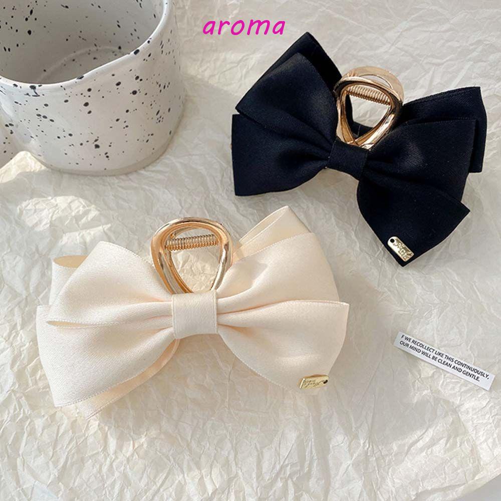 Kẹp Tóc Hình Nơ Màu Trắng Đen Phong Cách Hàn Quốc Cho Nữ