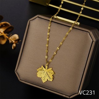 Dây chuyền titan không đen mặt chiếc lá VC231