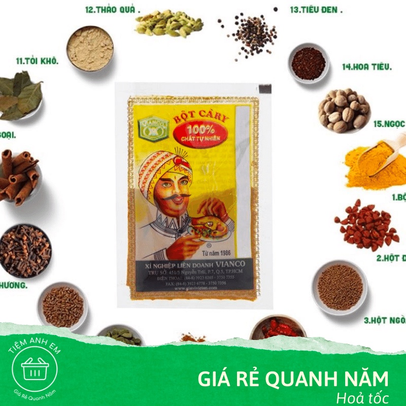 Bột càry Ông Già Ấn Độ Vianco gói 3.5g