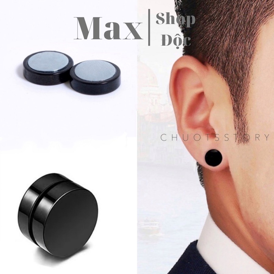 Khuyên Tai Nam Châm tròn IDOL basic GD, GIÁ 1 CHIẾC Bông Tai Nam Không Cần Bấm Lỗ Cực Chất Maxshopdoc