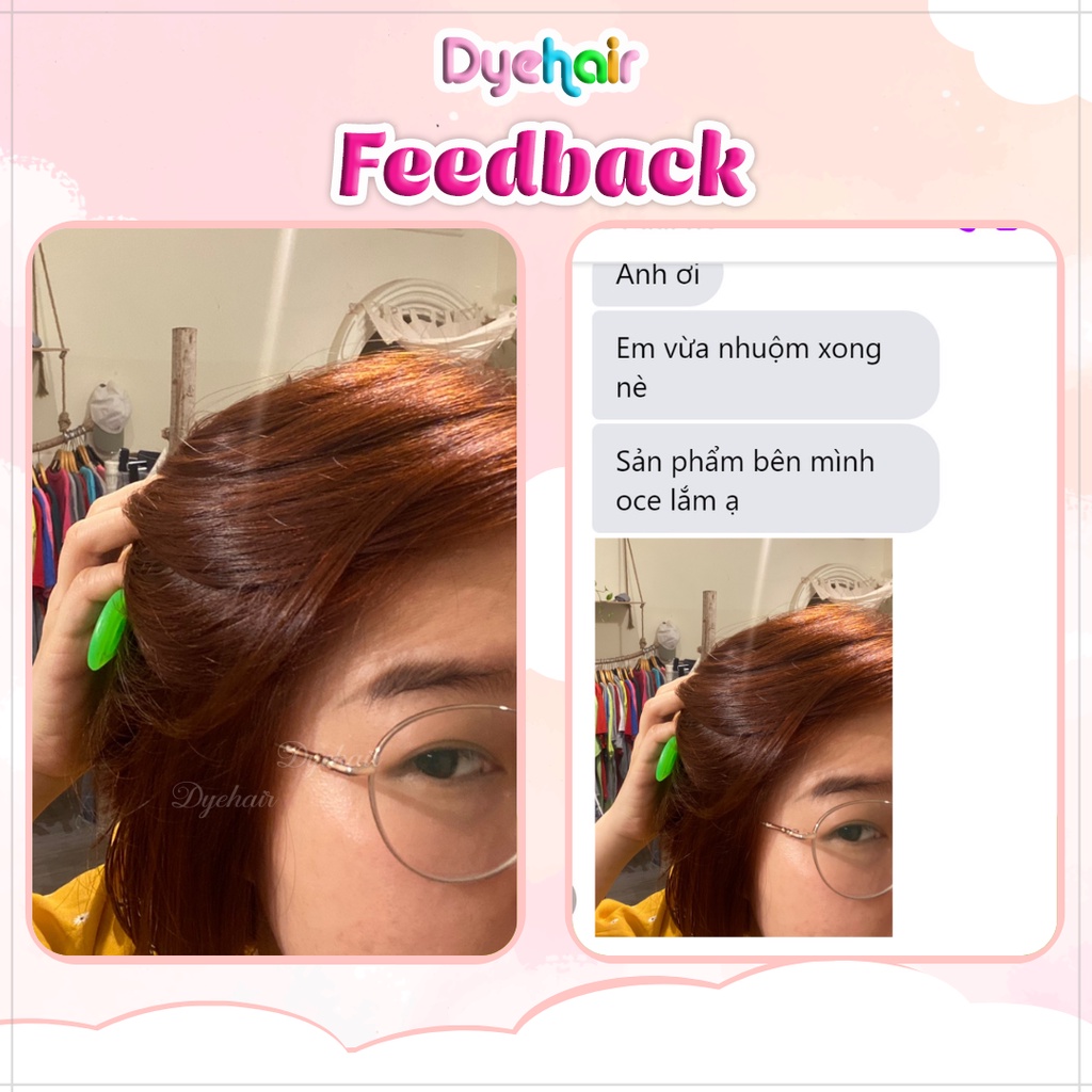 Thuốc nhuộm tóc, thuốc nhuộm tóc BABY ORANGE, DYE.HAIR, tặng kèm oxy trợ dưỡng và bao tay