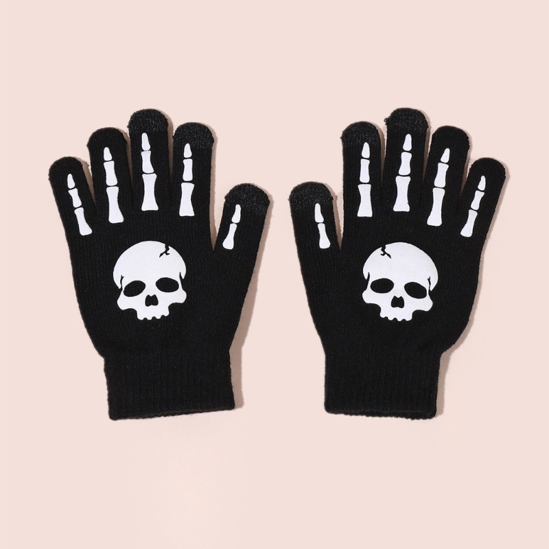 Găng Tay Len Hở Ngón Giữ Ấm Mùa Đông Cho Nữ